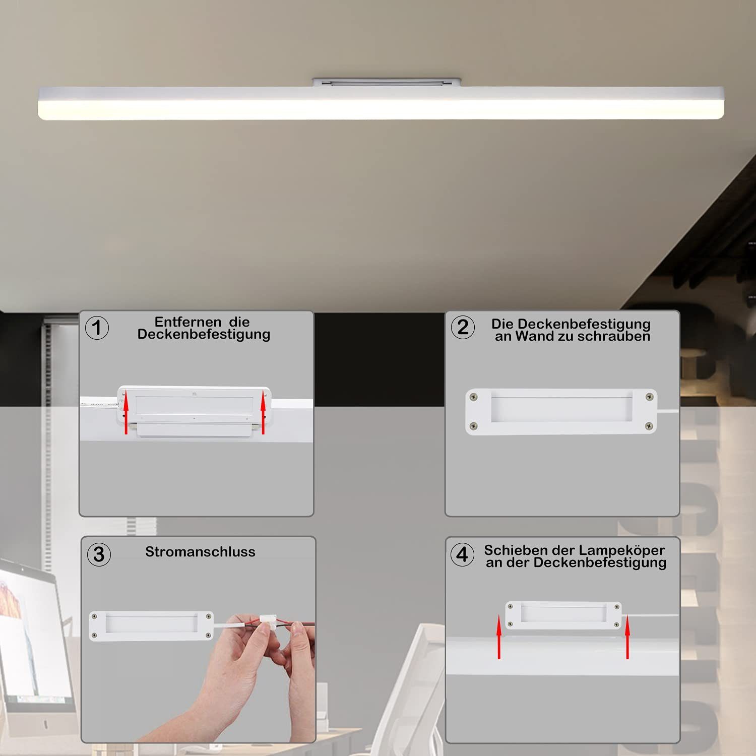 Tageslicht Tageslichtweiß Deckenleuchte integriert, fest LED LED Deckenlampe ZMH Deckenleuchte LED weiß,