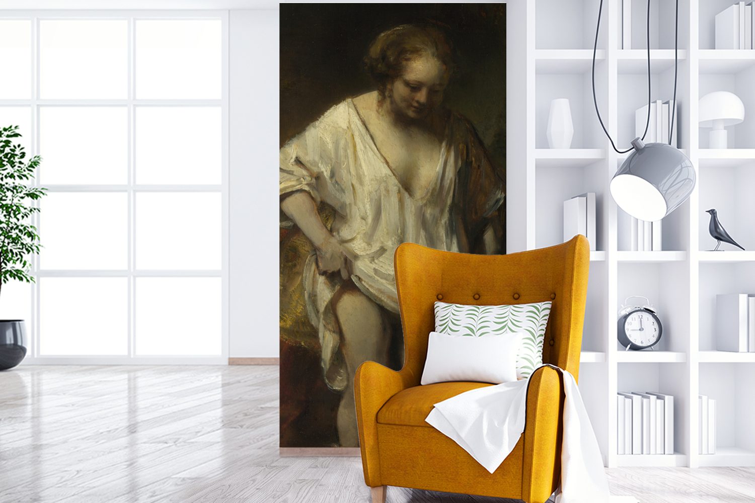 Schlafzimmer Küche, Wohnzimmer Fototapete für van Badende - bedruckt, Frau Fototapete von MuchoWow Matt, Rembrandt Rijn, St), Gemälde Vliestapete (2
