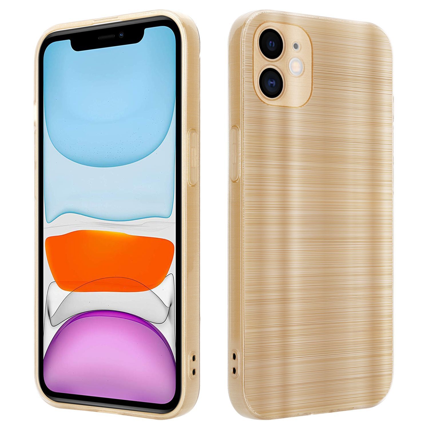 Cadorabo Handyhülle für iPhone 11 Hülle Apple iPhone 11, Schutzhülle - TPU Silikon Hülle - im Brushed Design