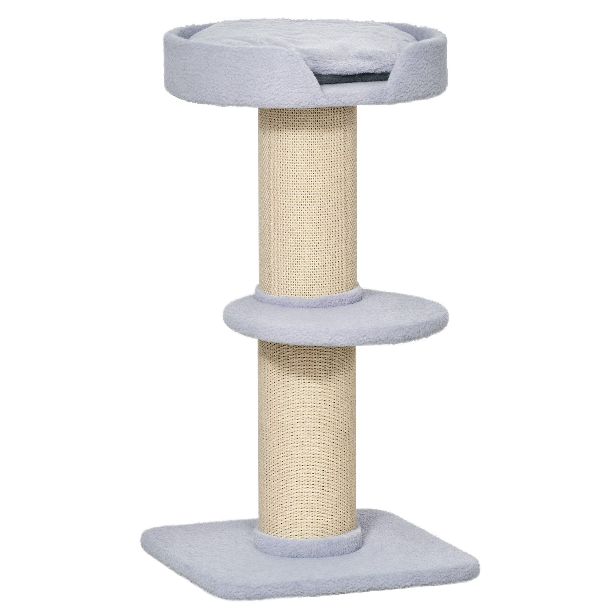 furnicato Kratzbaum Hellblau 45L x 45B x 91H cm für Katzen
