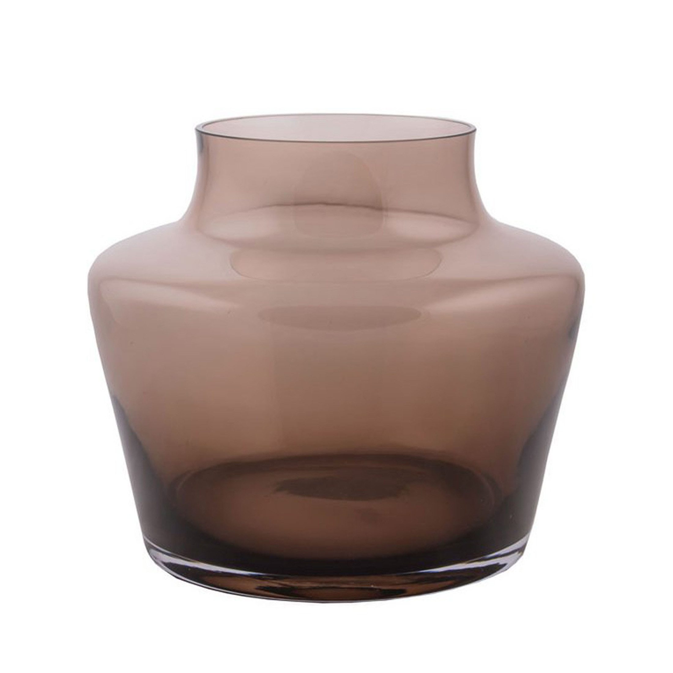 Vase the World Tischvase Glasvase braun grau bauchig breit Vase 22 cm (1 St., 1 Vase), hochwertige Verarbeitung, Vase in handgefertigtem Glas