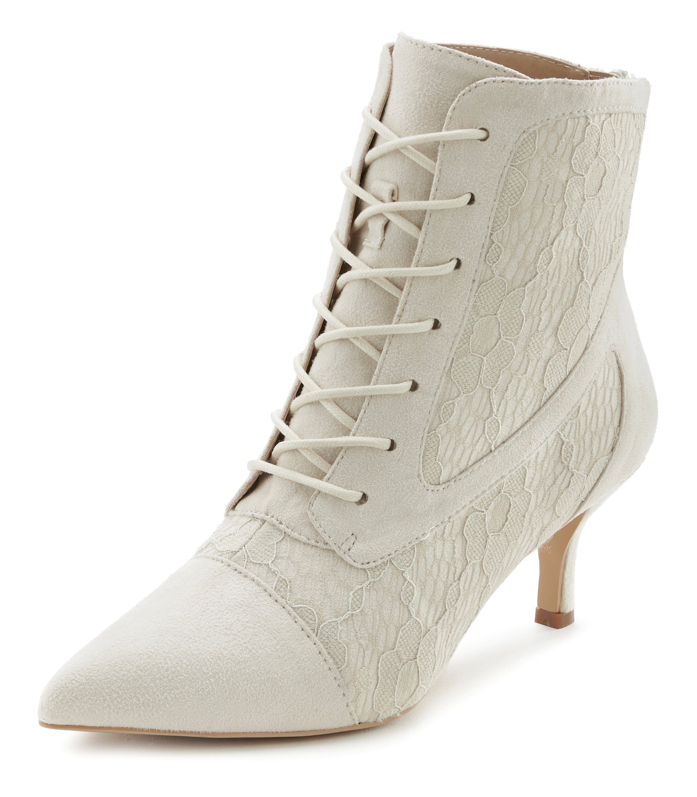 LASCANA Sommerstiefelette Schnürstiefelette in sexy Spitzen Optik, Stiefel
