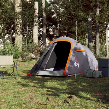 vidaXL Kuppelzelt Zelt Campingzelt Tunnelzelt 2 Personen Grau und Orange Wasserdicht