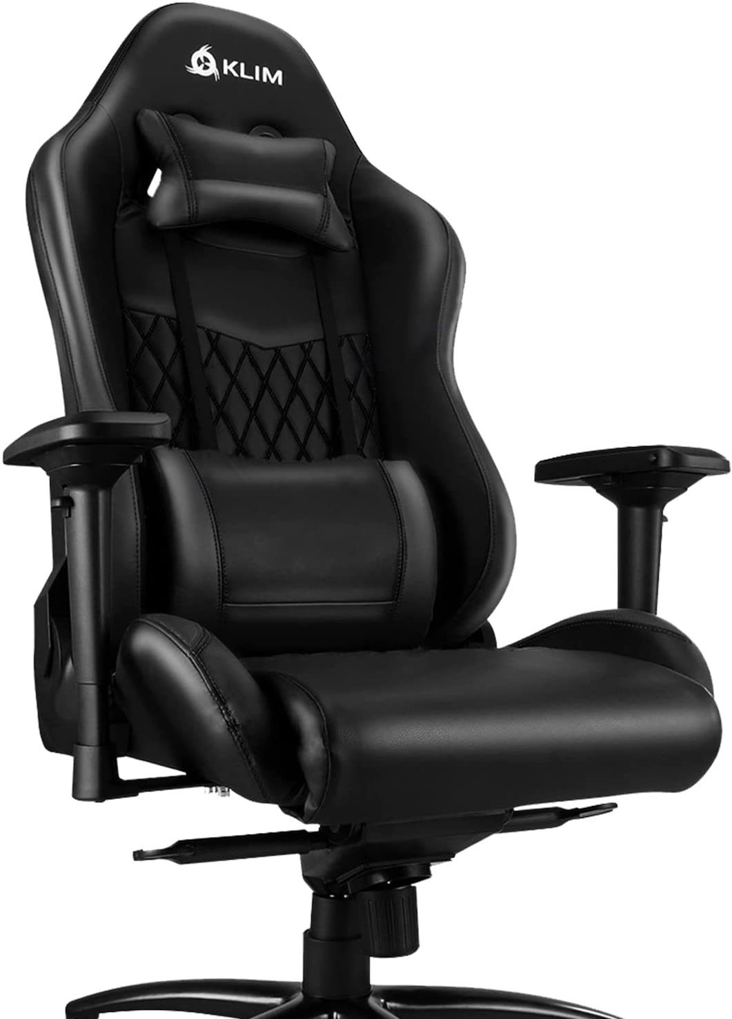 KLIM Gaming Chair Esports Stuhl,  Ergonomischer Gaming Stuhl, Hochwertige Qualität, Stylischer Stuhl fürs Arbeitszimmer Schwarz