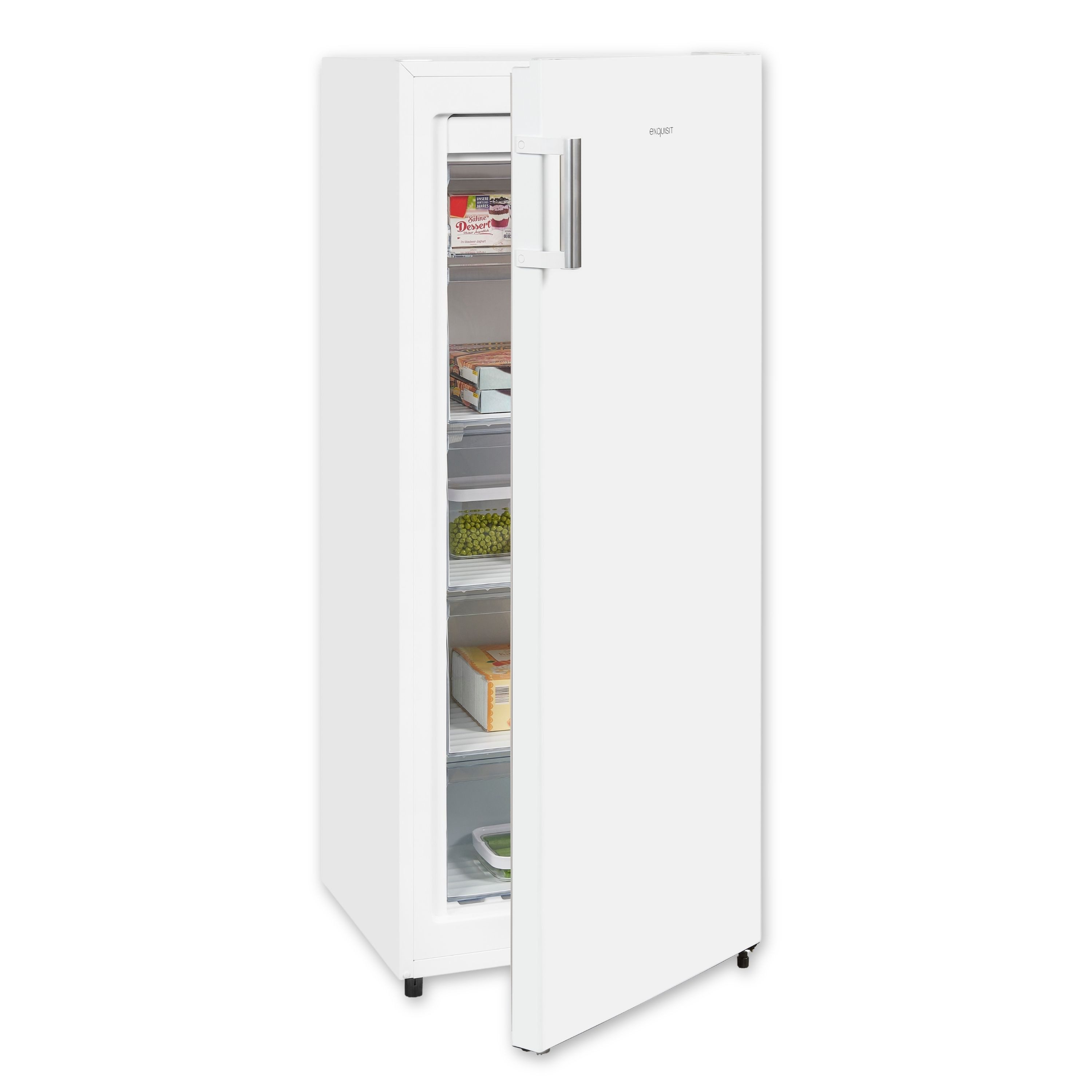 exquisit Gefrierschrank GS5231-NF-H-010E weiss, 143.5 cm hoch, 56 cm breit, XL-Lagerung mit komfortablen No Frost & Schnell-Gefrieren