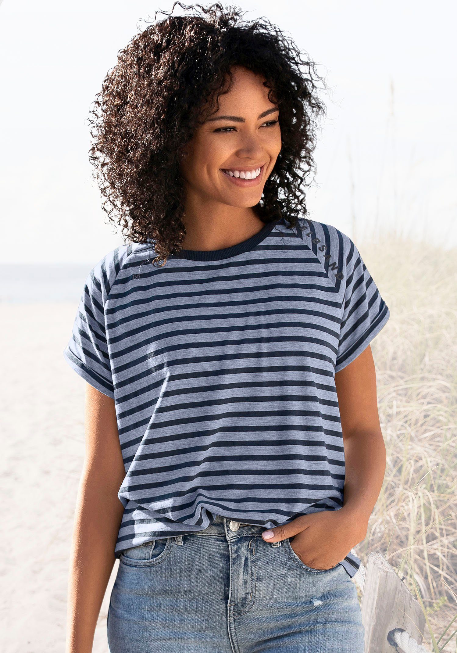 Elbsand Kurzarmshirt Caira mit Streifen, T-Shirt günstig online kaufen