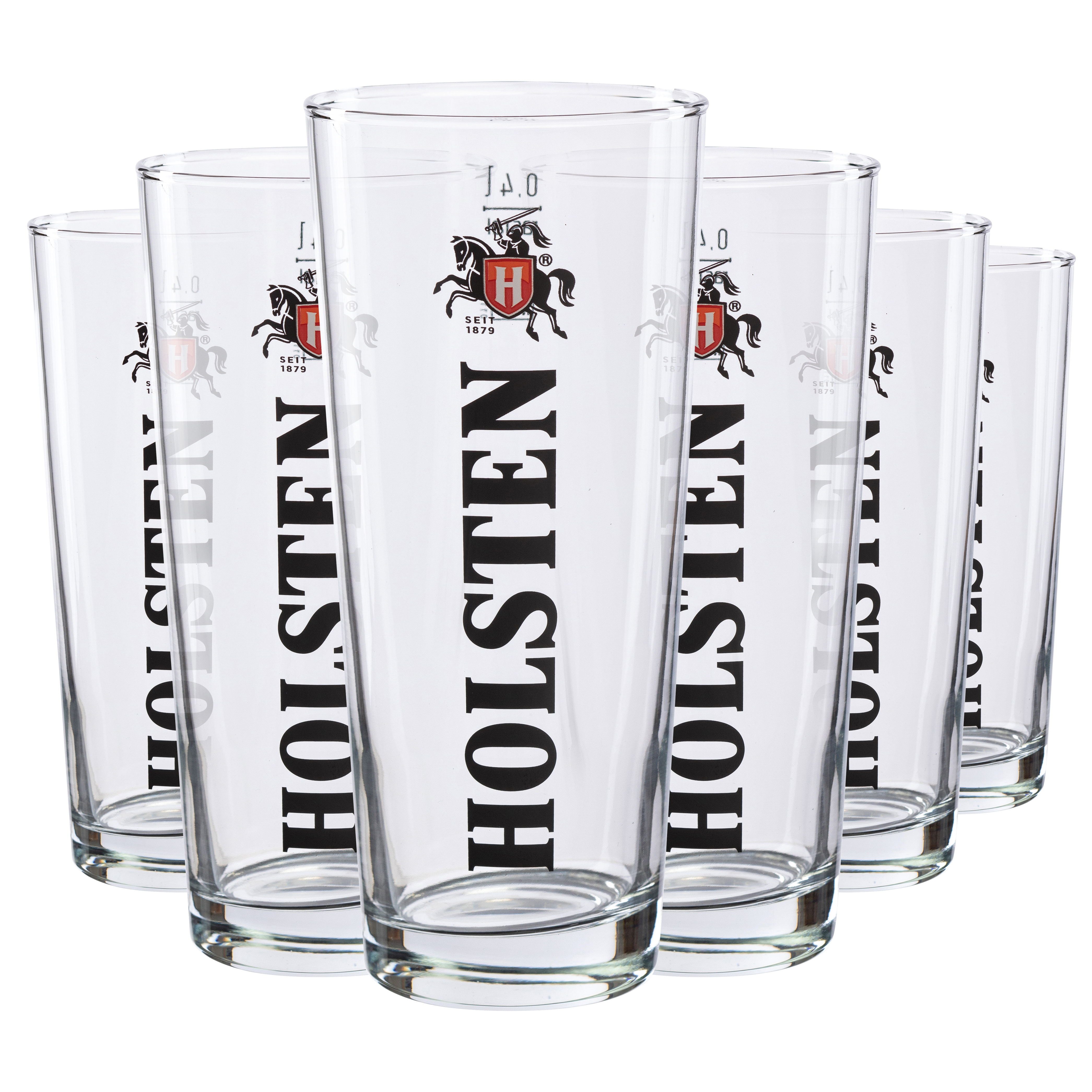Holsten Bierglas 6x HOLSTEN 0,4l geeicht FRANKONIA, 6-tlg., 6-teilig