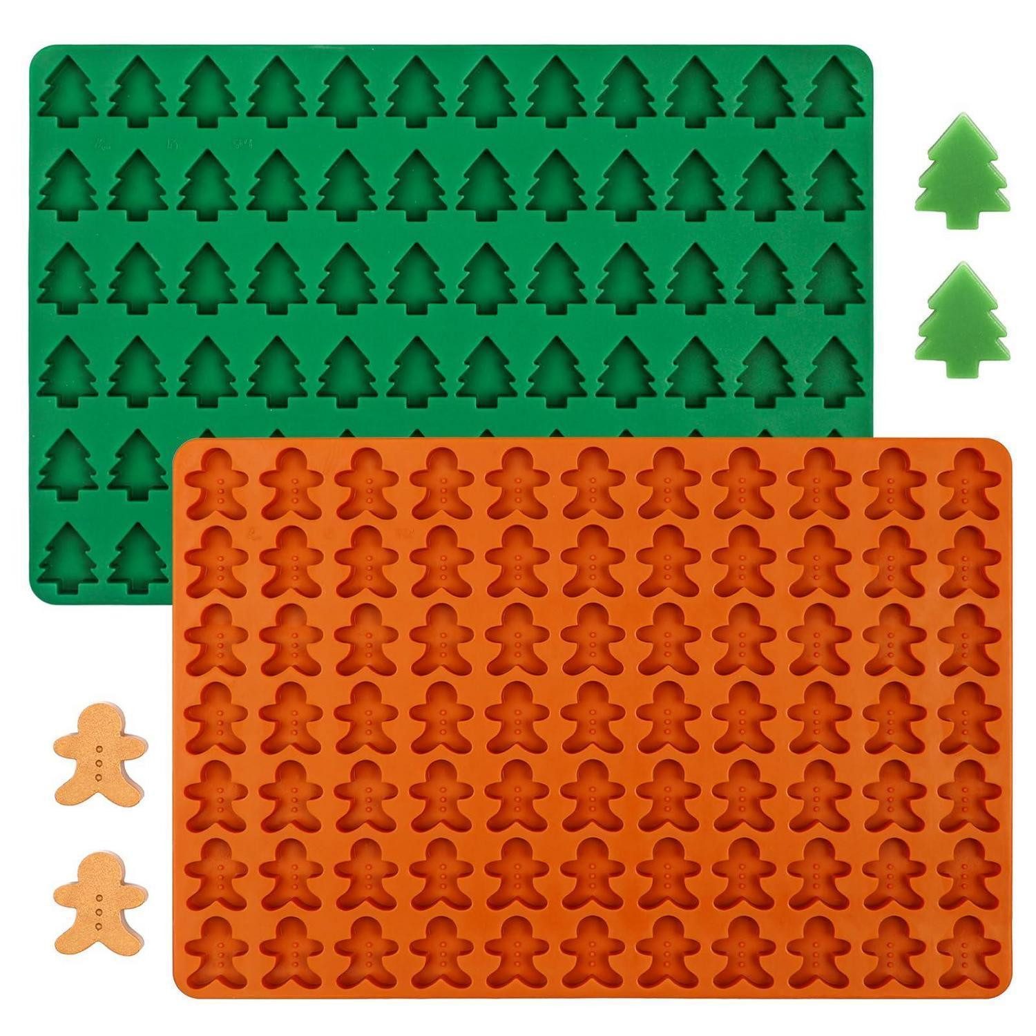 LuxusKollektion Pralinenform Silikon Backform Weihnachten 2Stk Baum Lebkuchenmann
