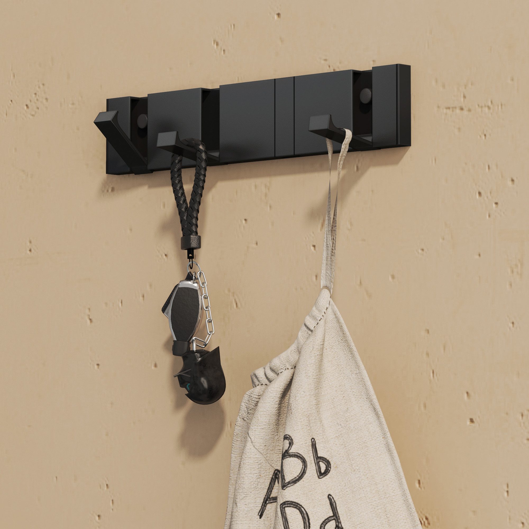 doporro Wandgarderobe Garderobenhaken Wandhaken Garderobenleiste aus Alu mit 4/6 Haken