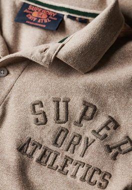 Superdry Poloshirt Superdry Herren Polo APPLIQUE CLASSIC FIT POLO Tan Brown Fleck Marl