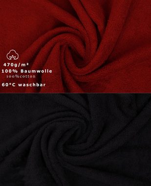 Betz Handtuch Set 10-TLG. Handtuch-Set Premium, 100% Baumwolle, (Set, 10-tlg), Farbe Dunkelrot & Schwarz