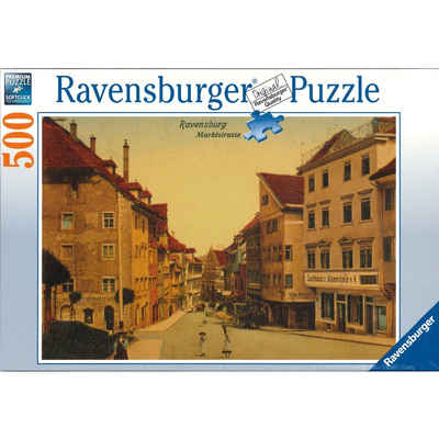 Ravensburger Puzzle Ravensburger - Ravensburg Marktstraße um 1900, 500 Teile Puzzle, 500 Puzzleteile