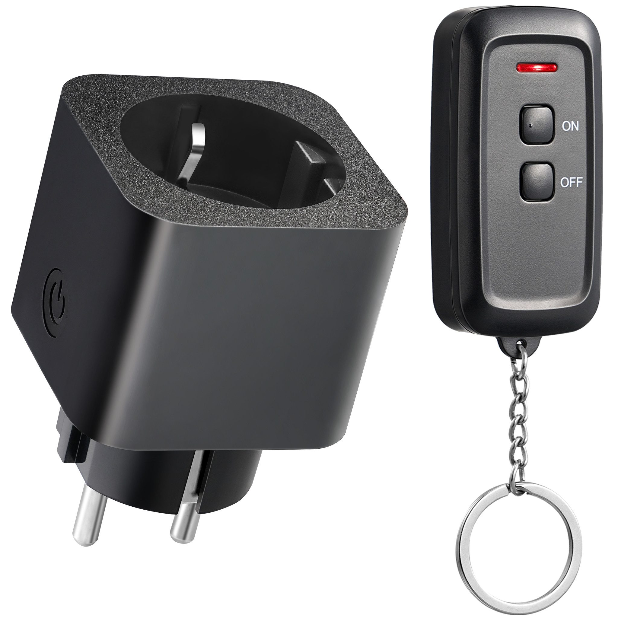 DEWENWILS Funksteckdose mit Fernbedienung, max. 3680 W, 1-St., Erweiterbarer Lichtschalter für Feiertagsdeko, 30M Reichweite