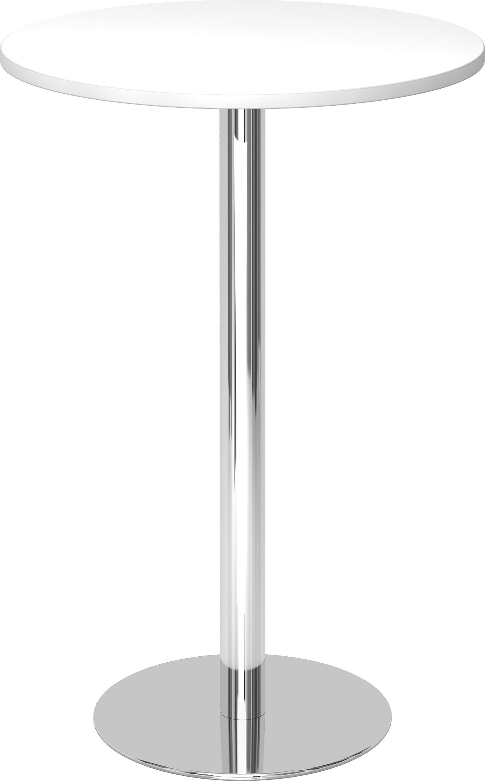 bümö Stehtisch Stehtisch rund STH - Arbeitshöhe: 111,6 cm, Dekor: Weiß - Gestell: Chrom