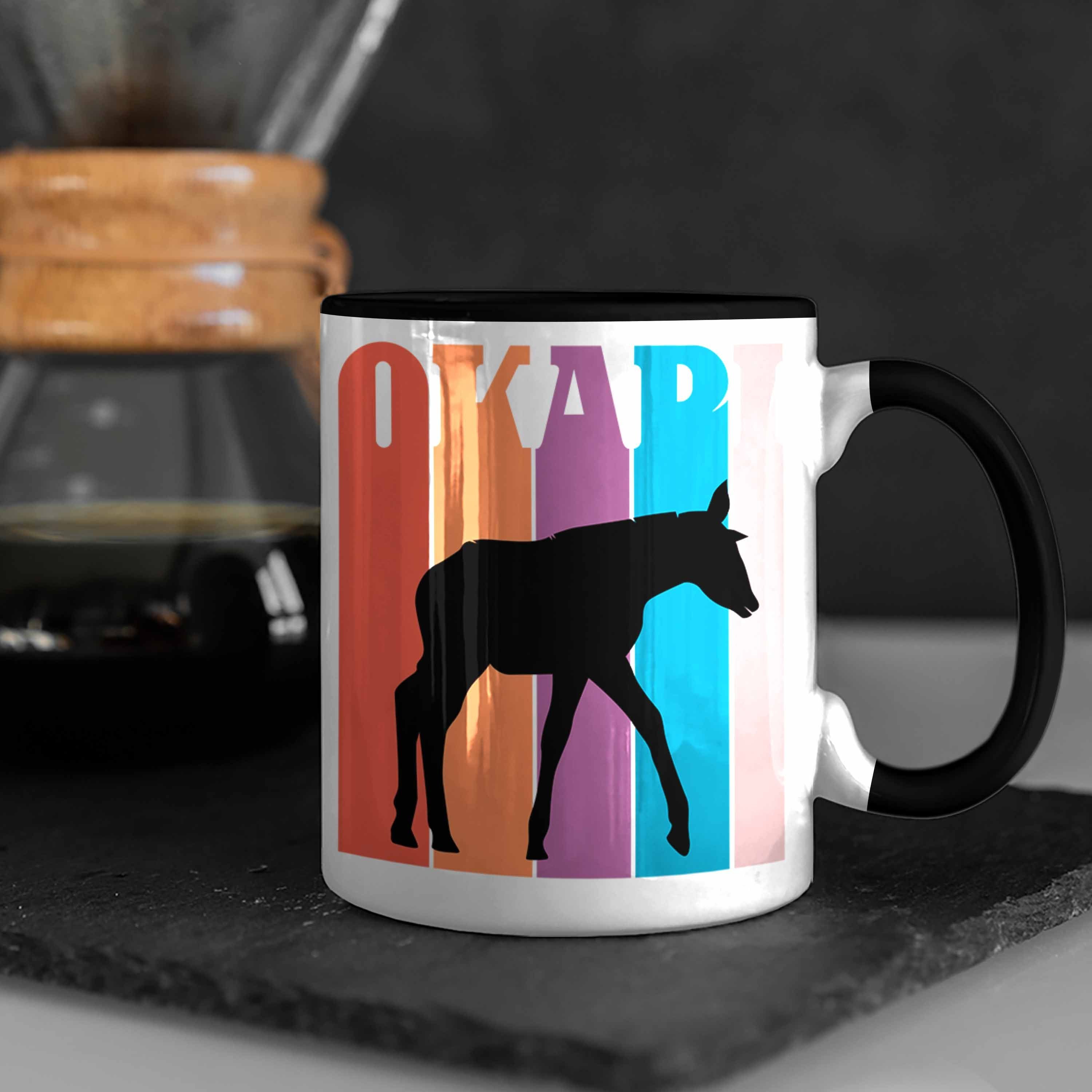 für Trendation Okapi Okapi Schwarz Liebhaber Grafik Tasse Tasse Geschenk Lustige