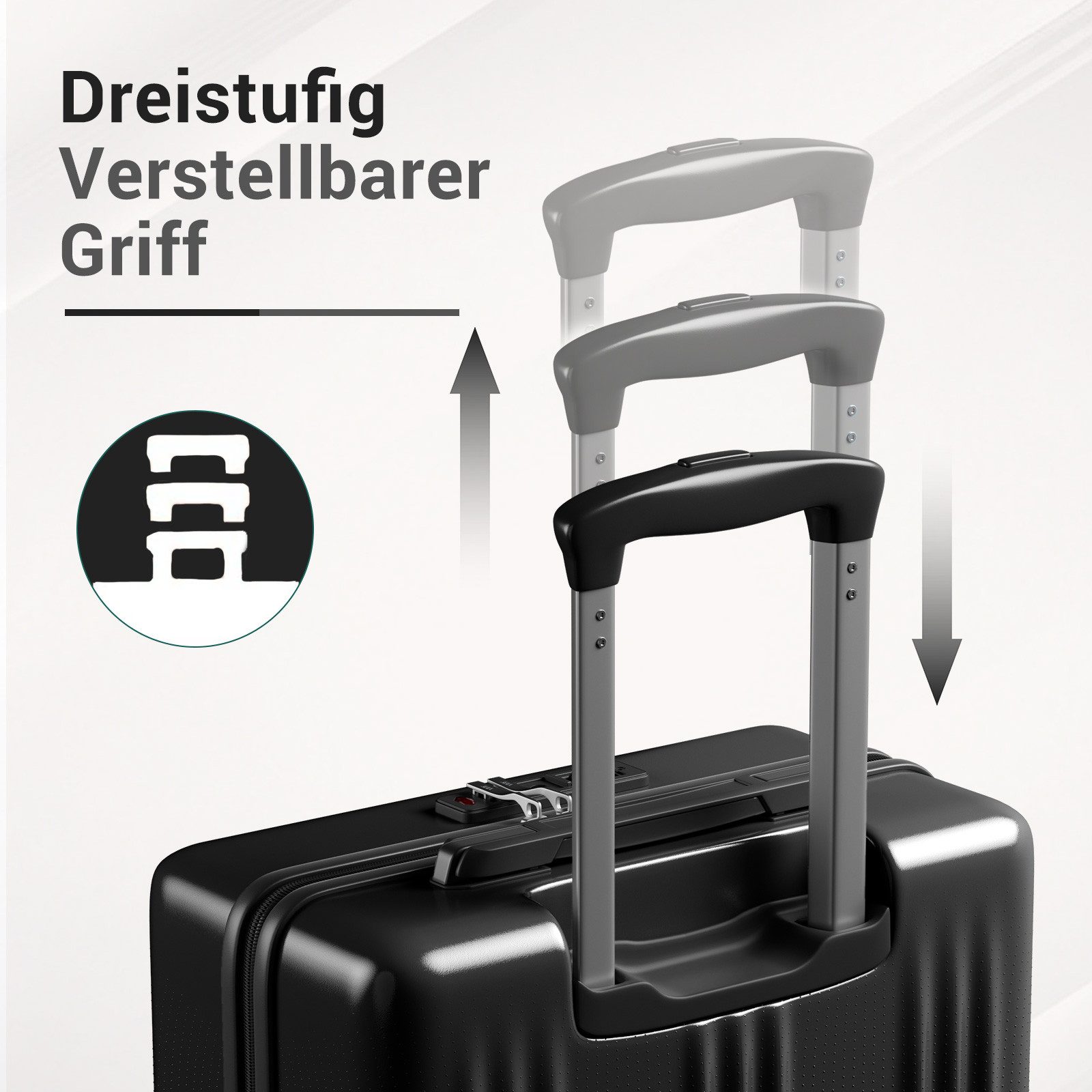 KONO Handgepäckkoffer, Gradienten-Design Hartschalenkoffer – 20/24/28 Zoll