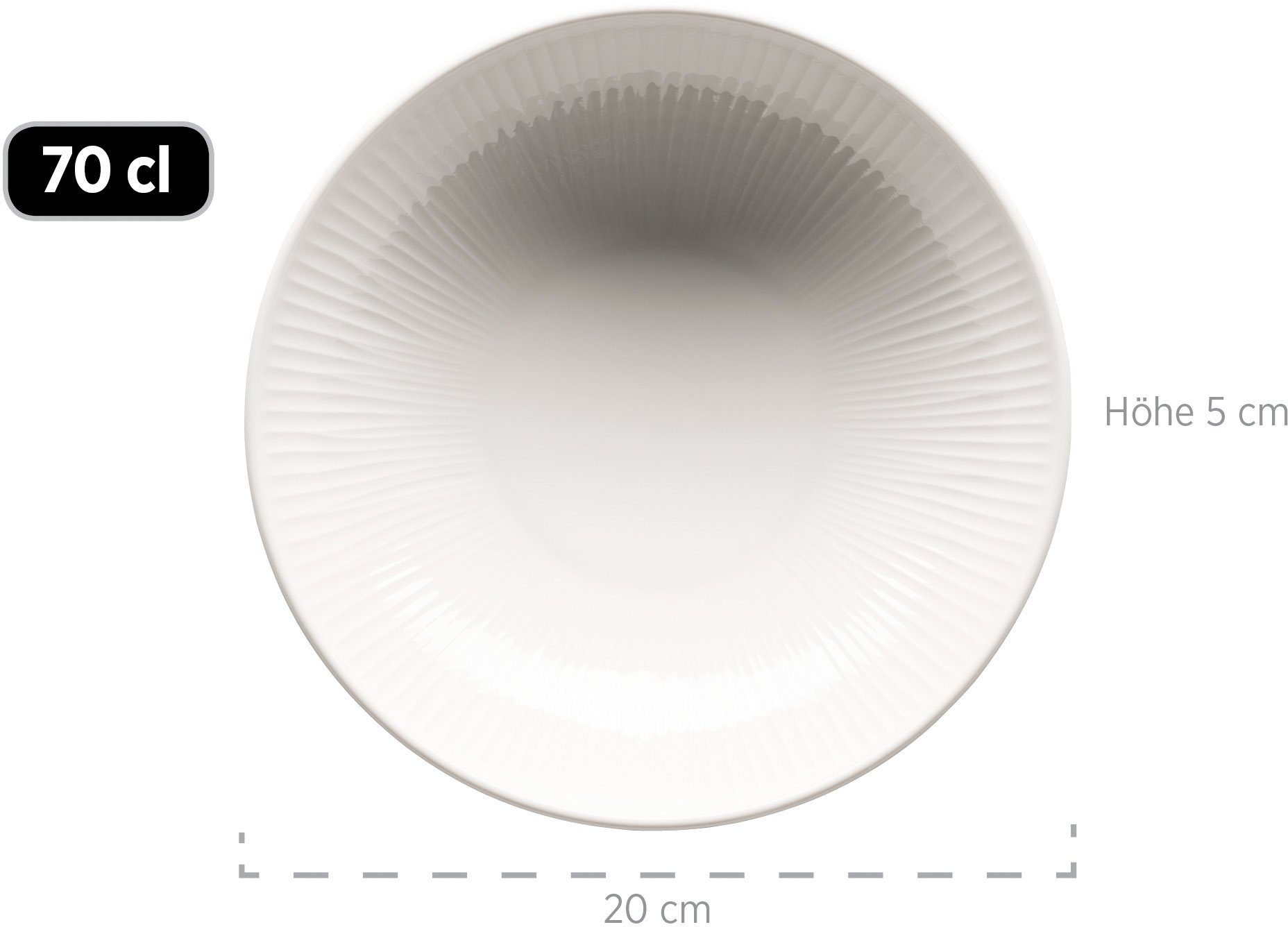 MÄSER Tafelservice Geschirr-Set Dalia (12-tlg), 6 Personen, Porzellan, Teller Set, Speiseteller u. Suppenteller,weiß, 12 Teile für 6 Personen – Bild 5 von 5
