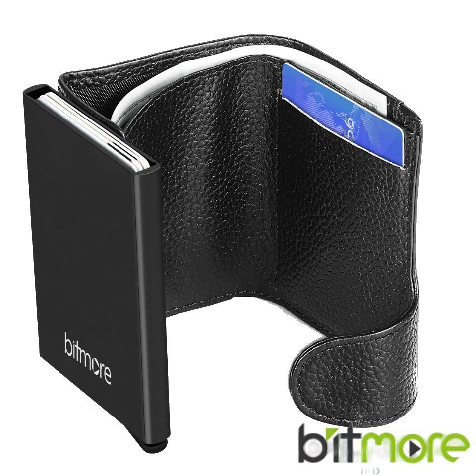 Bitmore Brieftasche ® Secure™ italienischem Frequency (Radio % 100 Identification) RFID-Diebstahl RFID-geschützt Leder, echtem aus