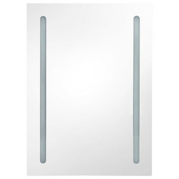 vidaXL Spiegel LED-Bad-Spiegelschrank Glänzendes Grau 50x13x70 cm Badezimmer LED-Bele