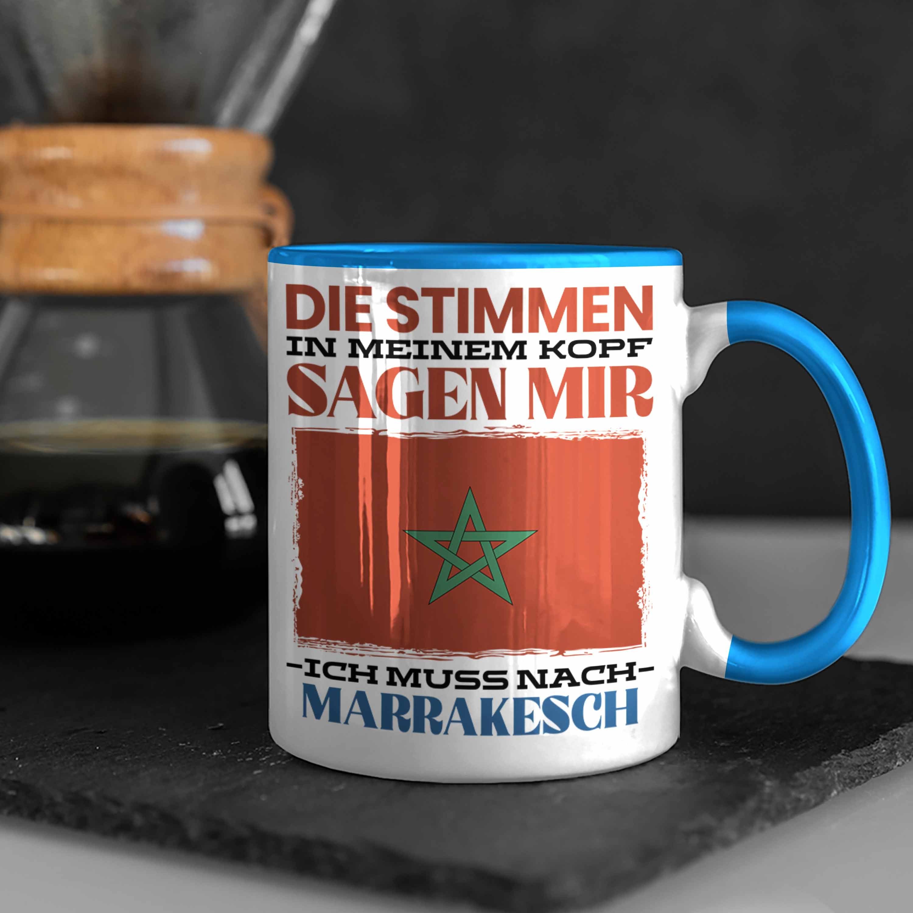 Trendation Tasse Trendation Tasse Geschenk Urlaub Heimat Ge Marokko Blau Spruch Marrakesch 