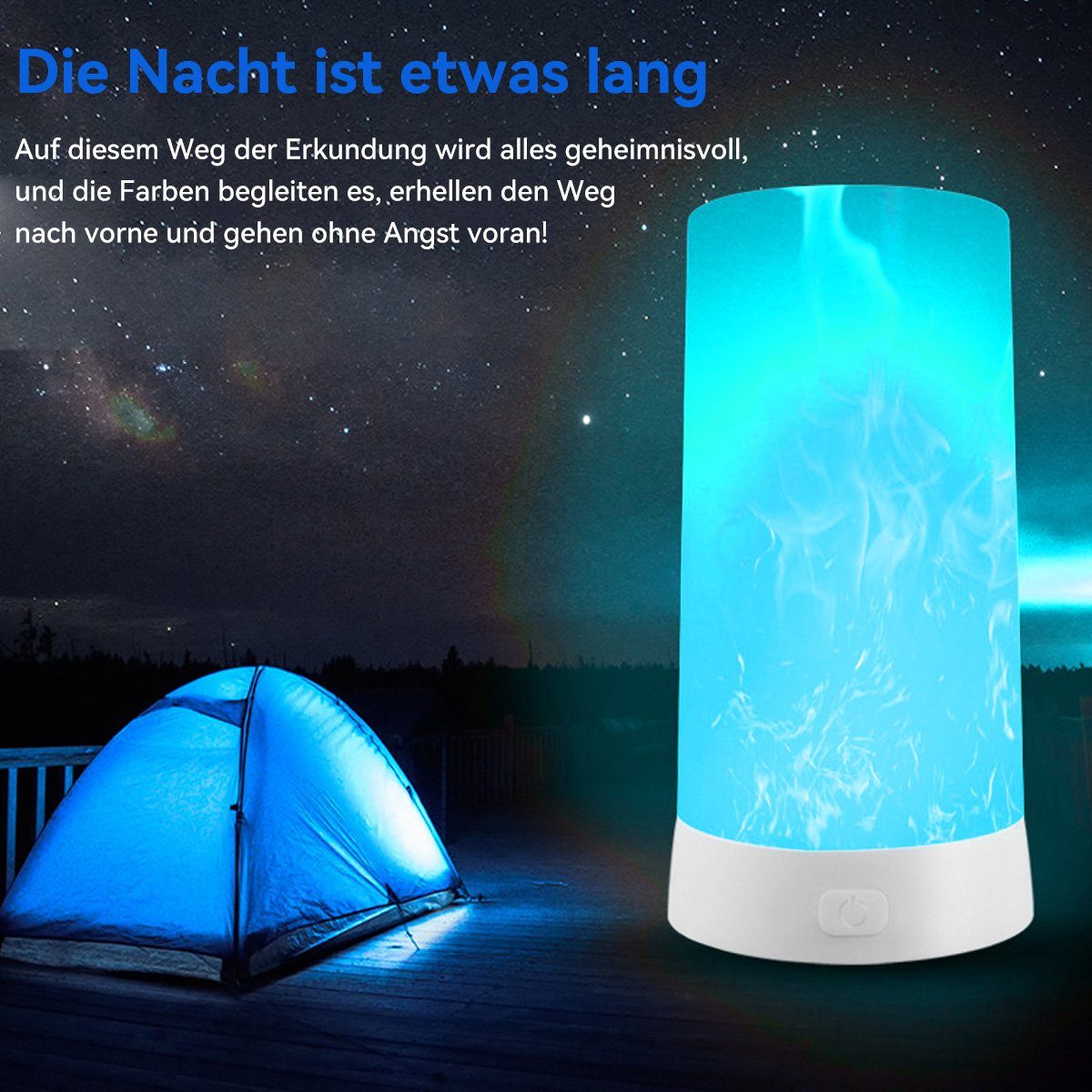 aufladbar Dimmbar Blau DOPWii mit USB LED-Flammen, Schreibtischlampe Fernbedienung LED Zwei