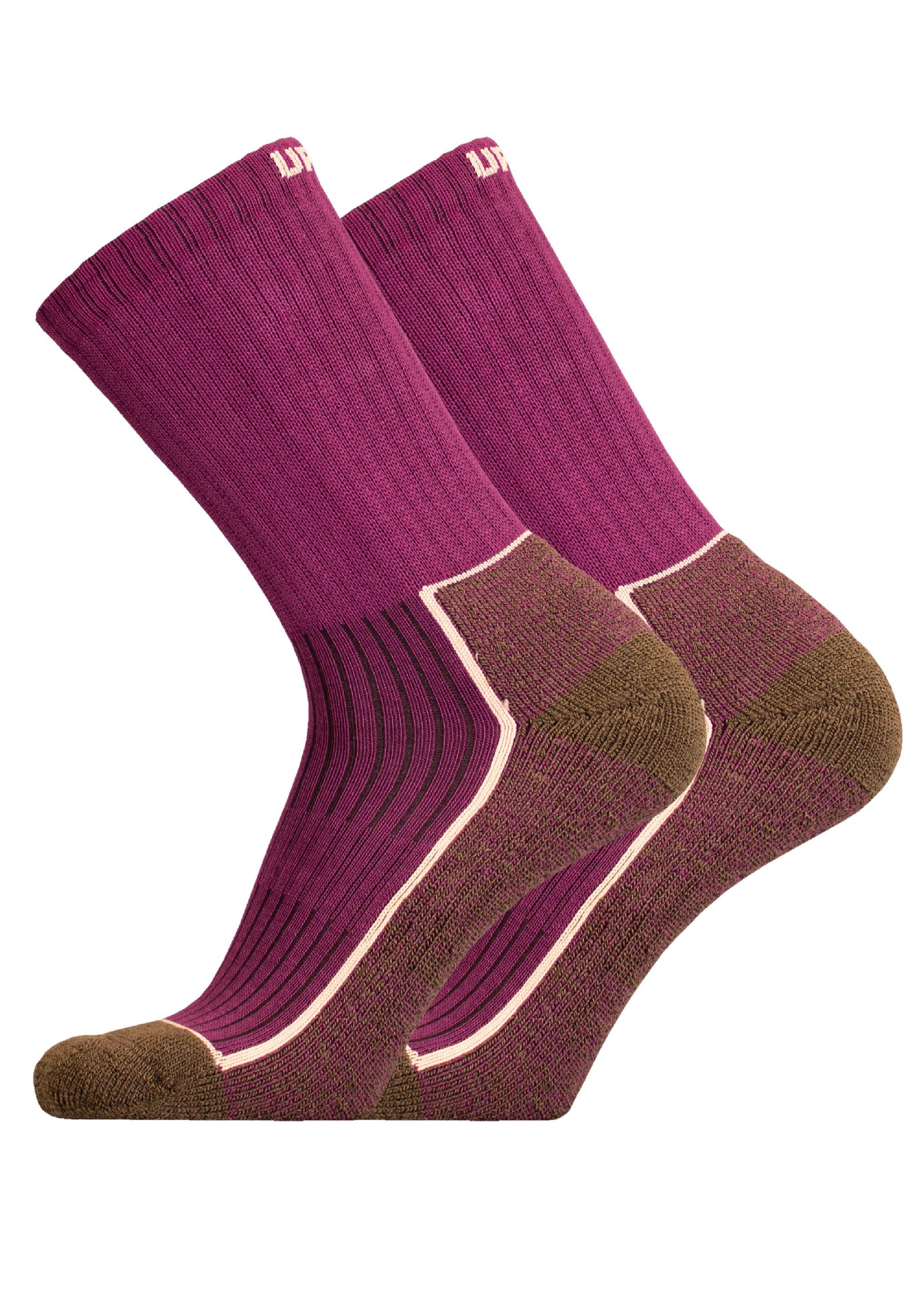 mit lila im (2-Paar) Socken 2er-Pack SAANA Flextech-Struktur UphillSport