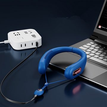 autolock Mini USB-Ventilator Nackenventilator,Wiederaufladbarer Hals Ventilator USB Tragbare, Halsventilator mit Magnetische Absaugung 5 Geschwindigkeiten