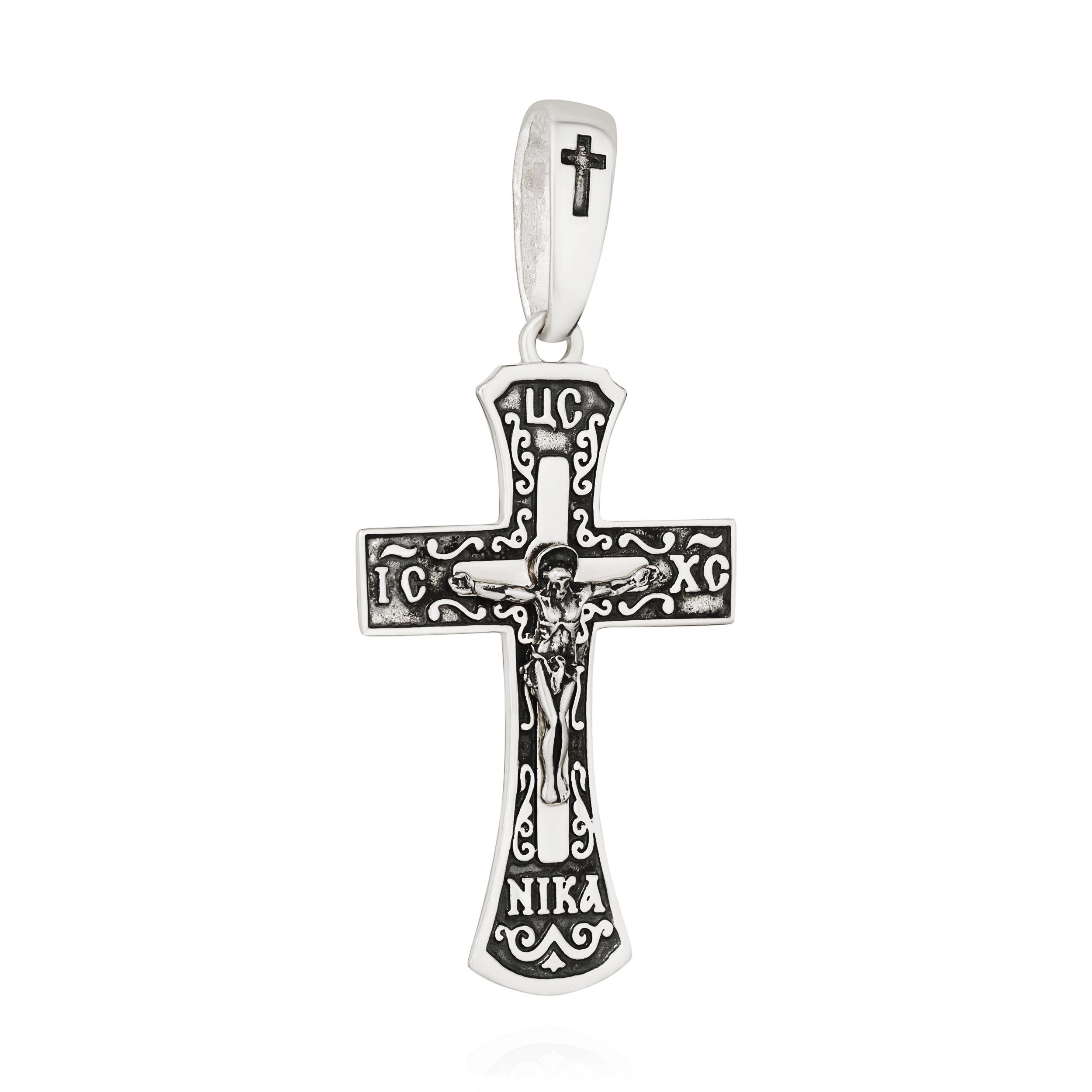 NKlaus Kettenanhänger Kettenanhänger Kreuz 925 Silber 36,6mm x 25mm Kruzifix Jesus Christus