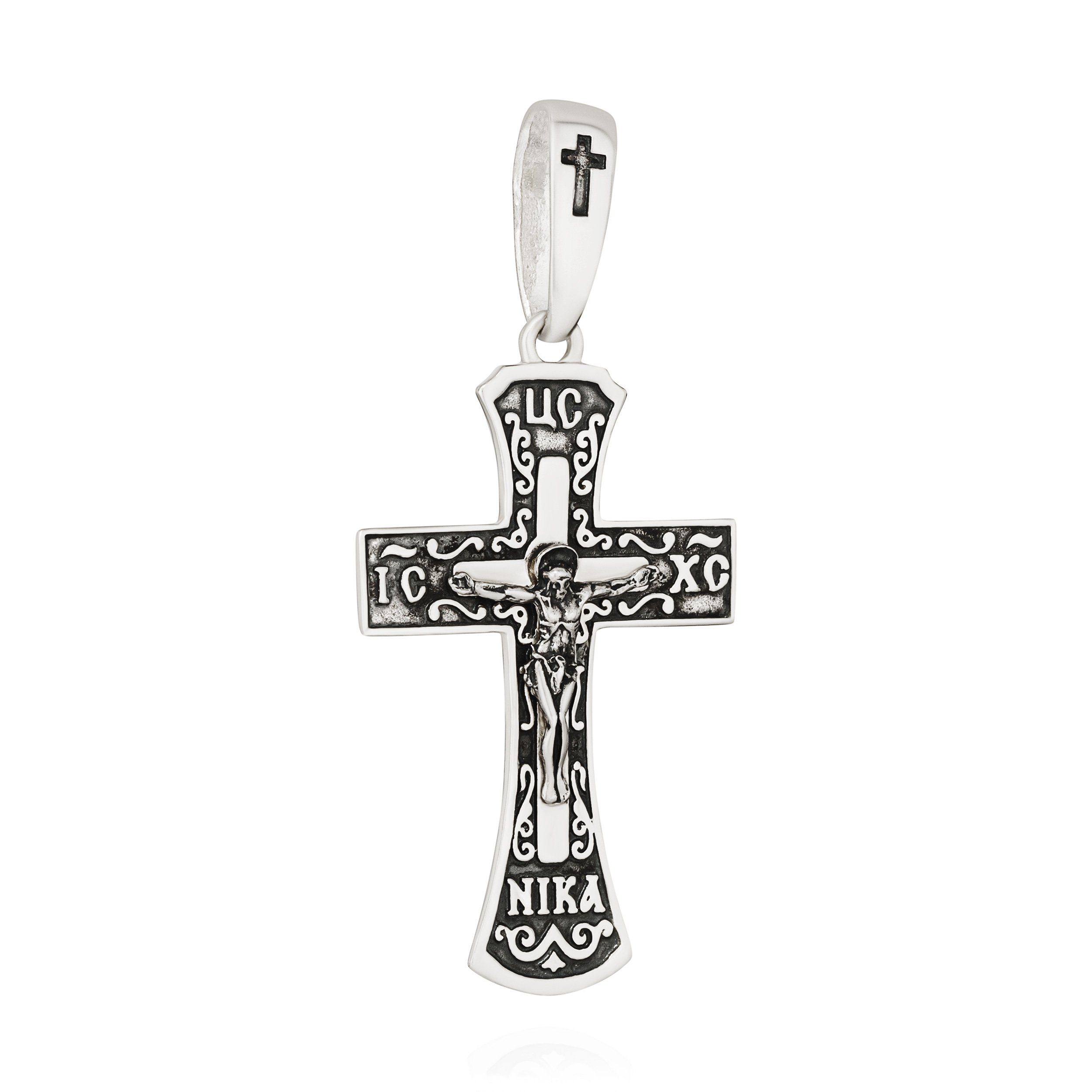 Kettenanhänger Kettenanhänger Kreuz 925 Silber 36,6mm x 25mm Kruzifix Jesus Christus