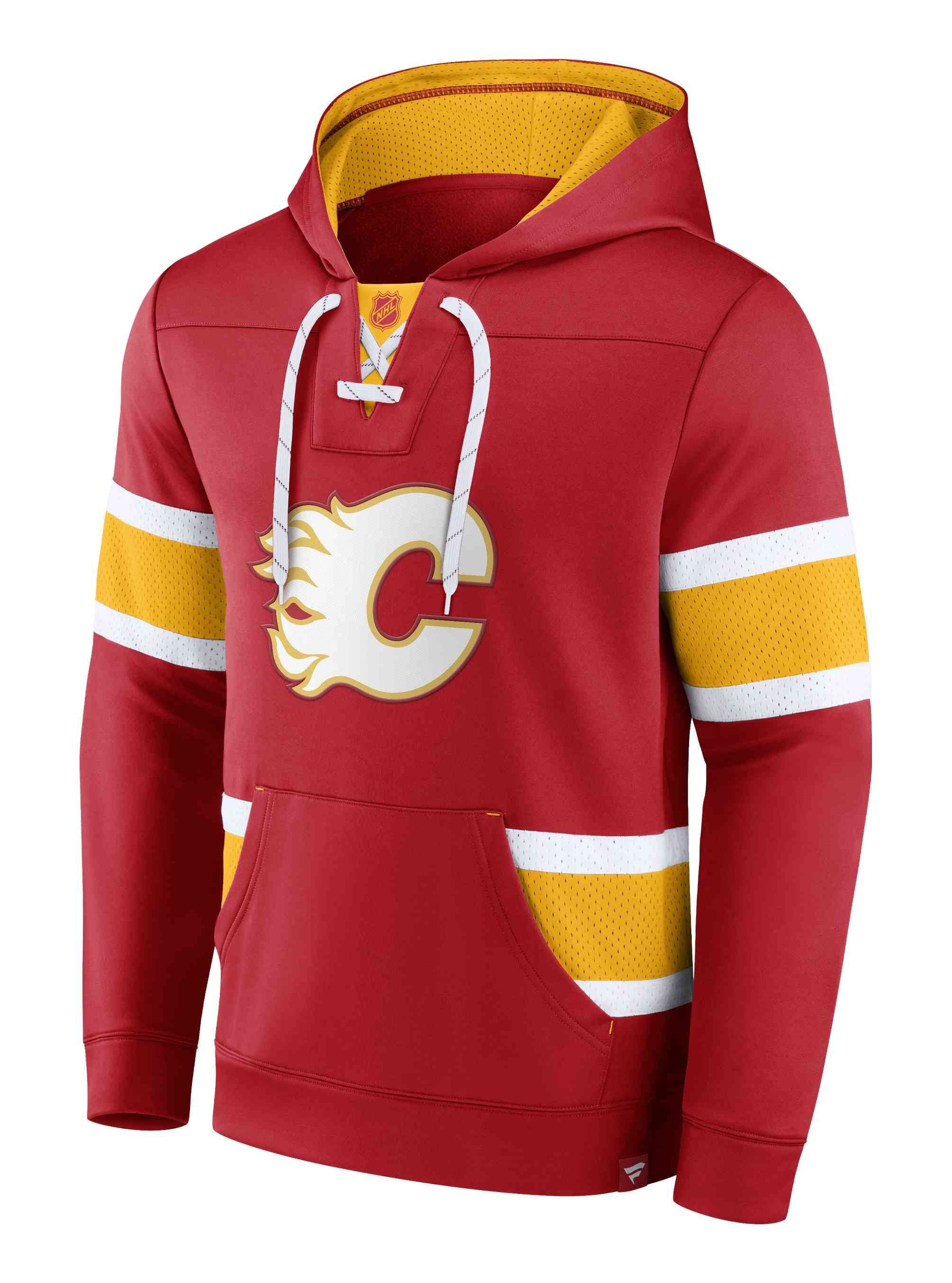 Iconic Exclusive NHL Hoodie Calgary Pullover Fanatics Flames
