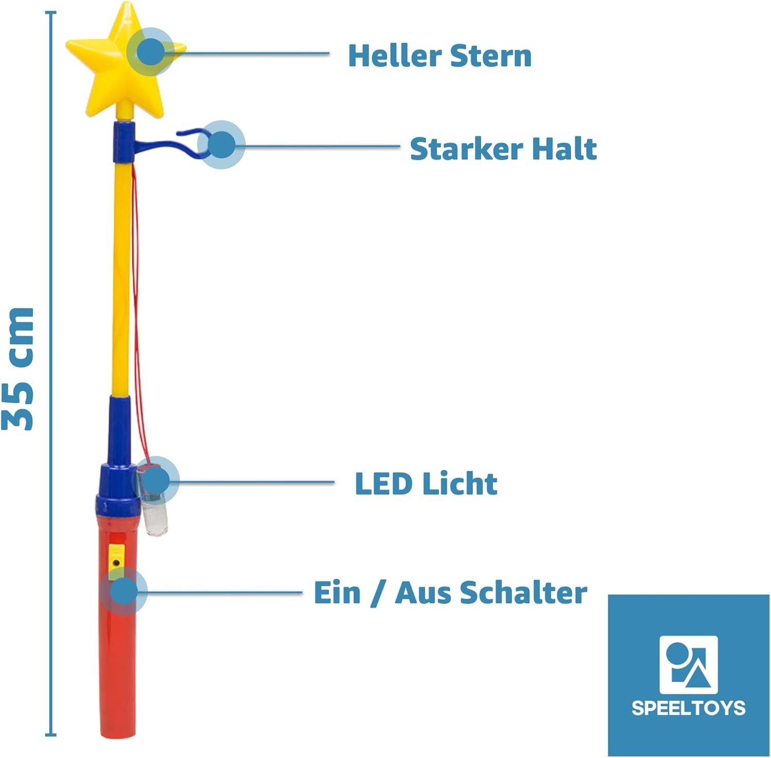 Speeltoys Umzugslaterne Elektrische Laterne Stern Laternenstab Laternen Halloween & St. Martin