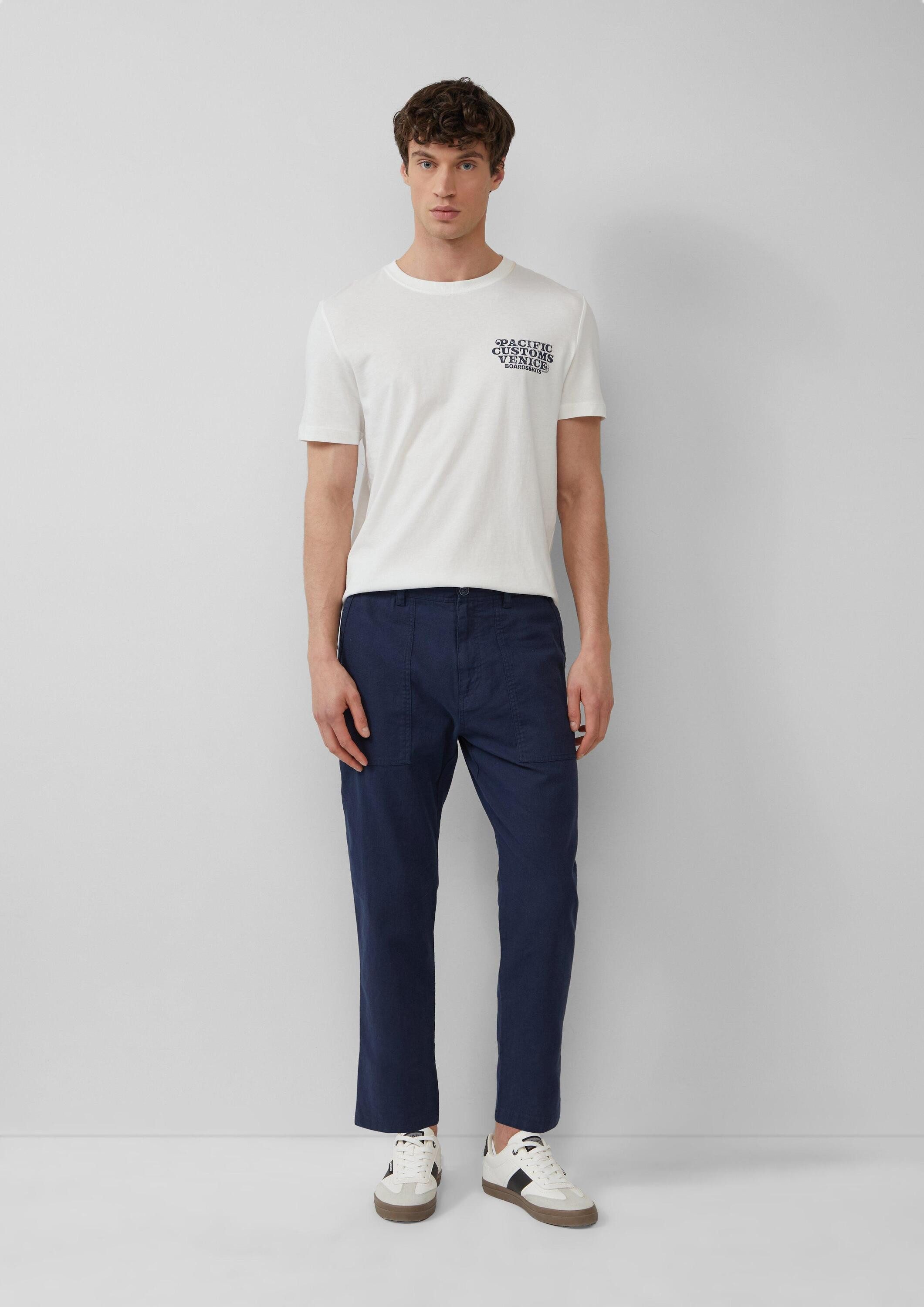 s.Oliver Chinos Hose DETROIT Detroit: Cropped-Hose aus Leinenmix im Relaxed Fit
