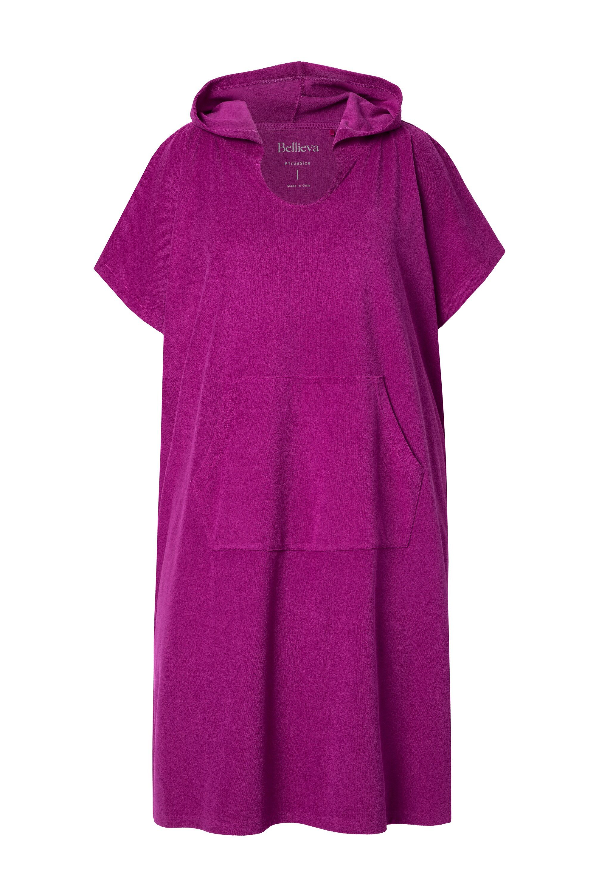 Ulla Popken Poncho Frottee-Poncho Kapuze Druckknopf-Seiten