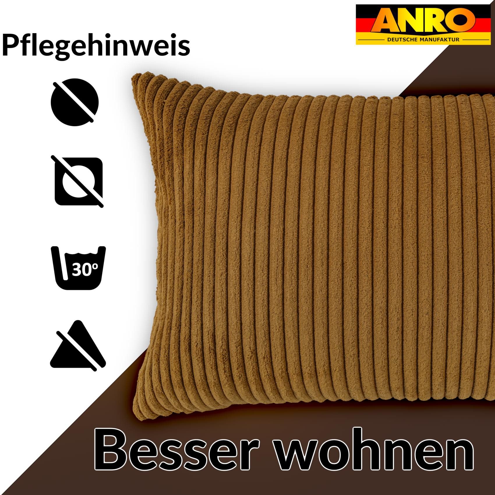 ANRO Dekokissen Kissenhülle MIT oder OHNE Füllung Kissenbezug Zierkissen, Kissenhülle in 40x40cm ohne Füllung Senf – Bild 5 von 5