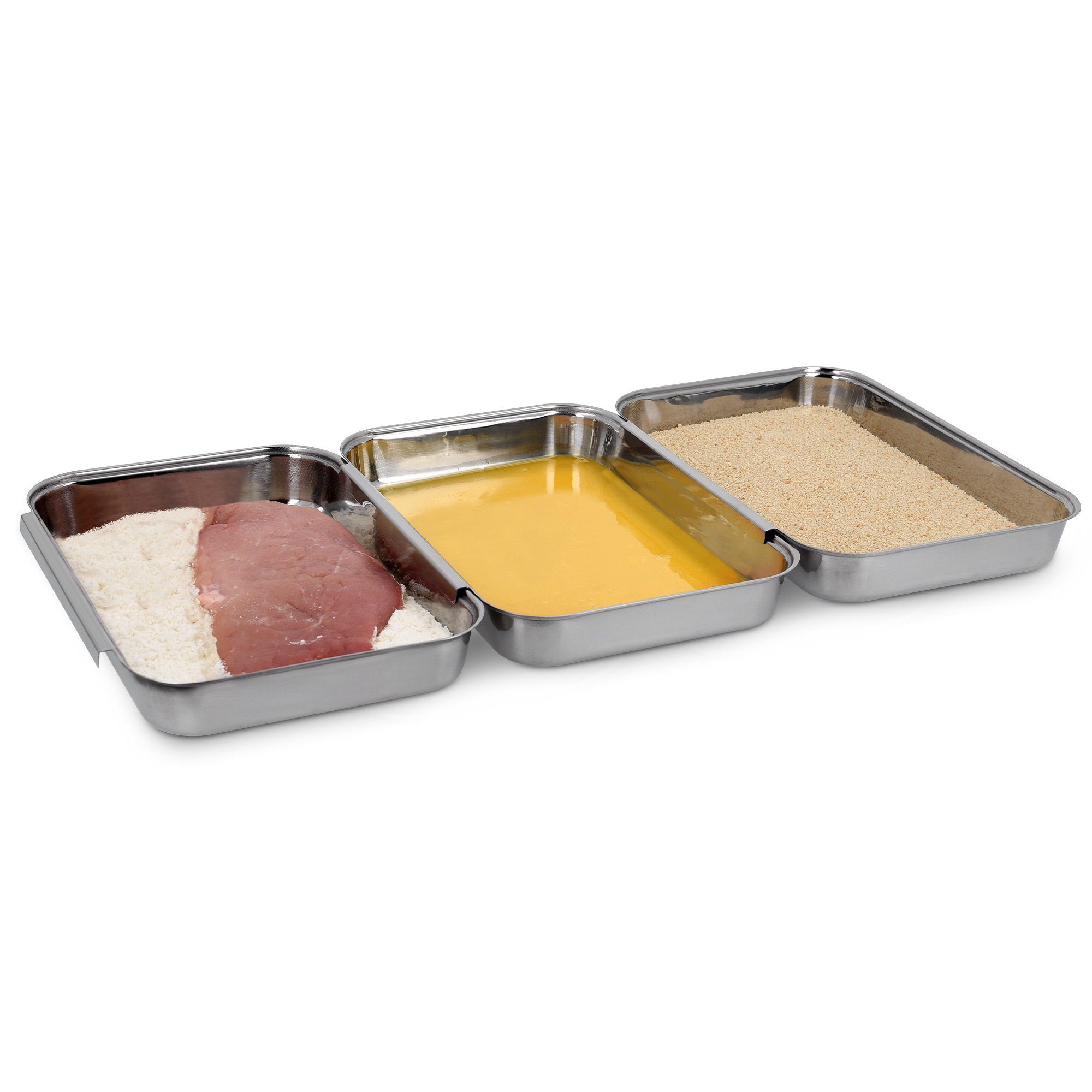Navaris Brotbackform Edelstahl Panier-Set, 3-teilig, für Schnitzel/Fleisch/Fisch, (1-tlg)