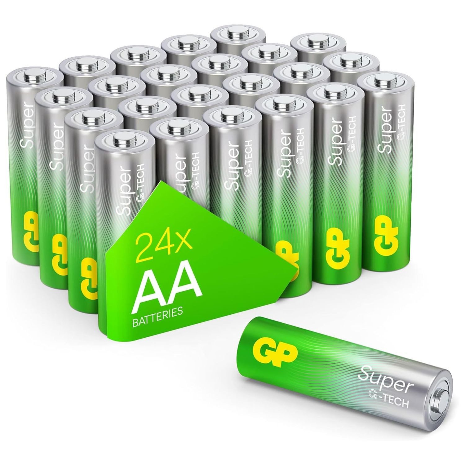 GP Batteries 24x Super Alkaline GTECH Batterien AA Mignon Batterie, (1,5 V, 24 St), LR06 LR6 1,5V 24 Stück Batterie Box Set Battery MN1500 15A E91