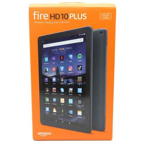 Amazon Fire HD 10 Plus Schiefergrau Tablet (10,1", 32 GB, Fire OS, inkl. Ladegerät, kabelloses Laden, Full HD)