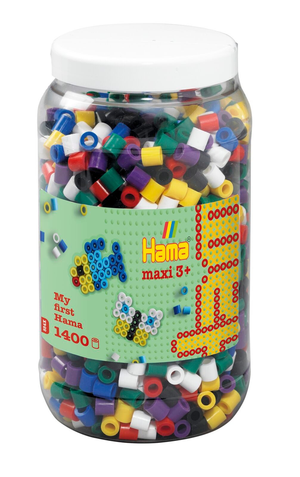 Hama Perlen Bügelperlen Hama Dose mit 1400 Maxi-Bügelperlen