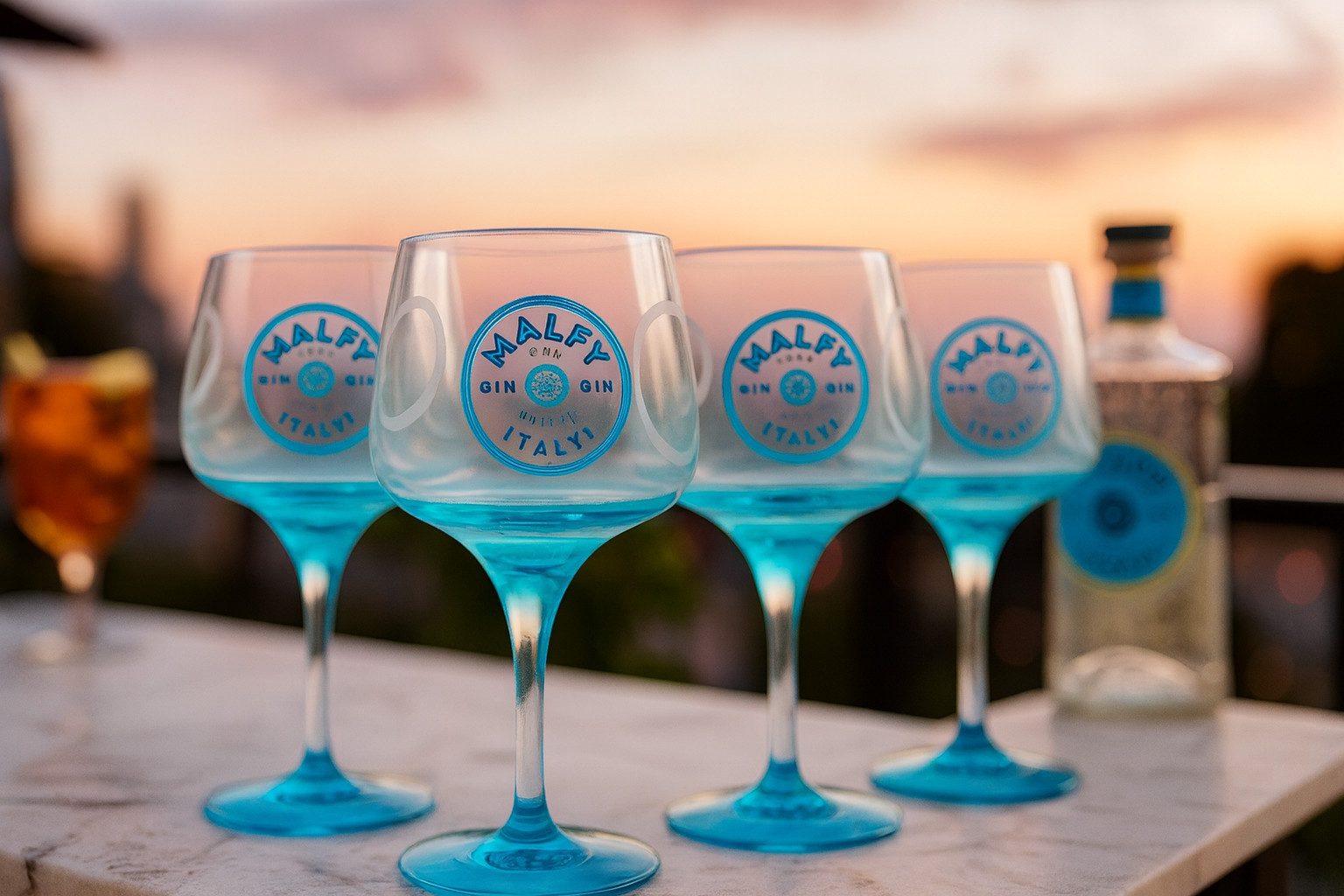 Ballon Стекло-Set Malfy Gin Ballon Стекло Blau - 4er Set Stielglas Ballonglas Gin & To
