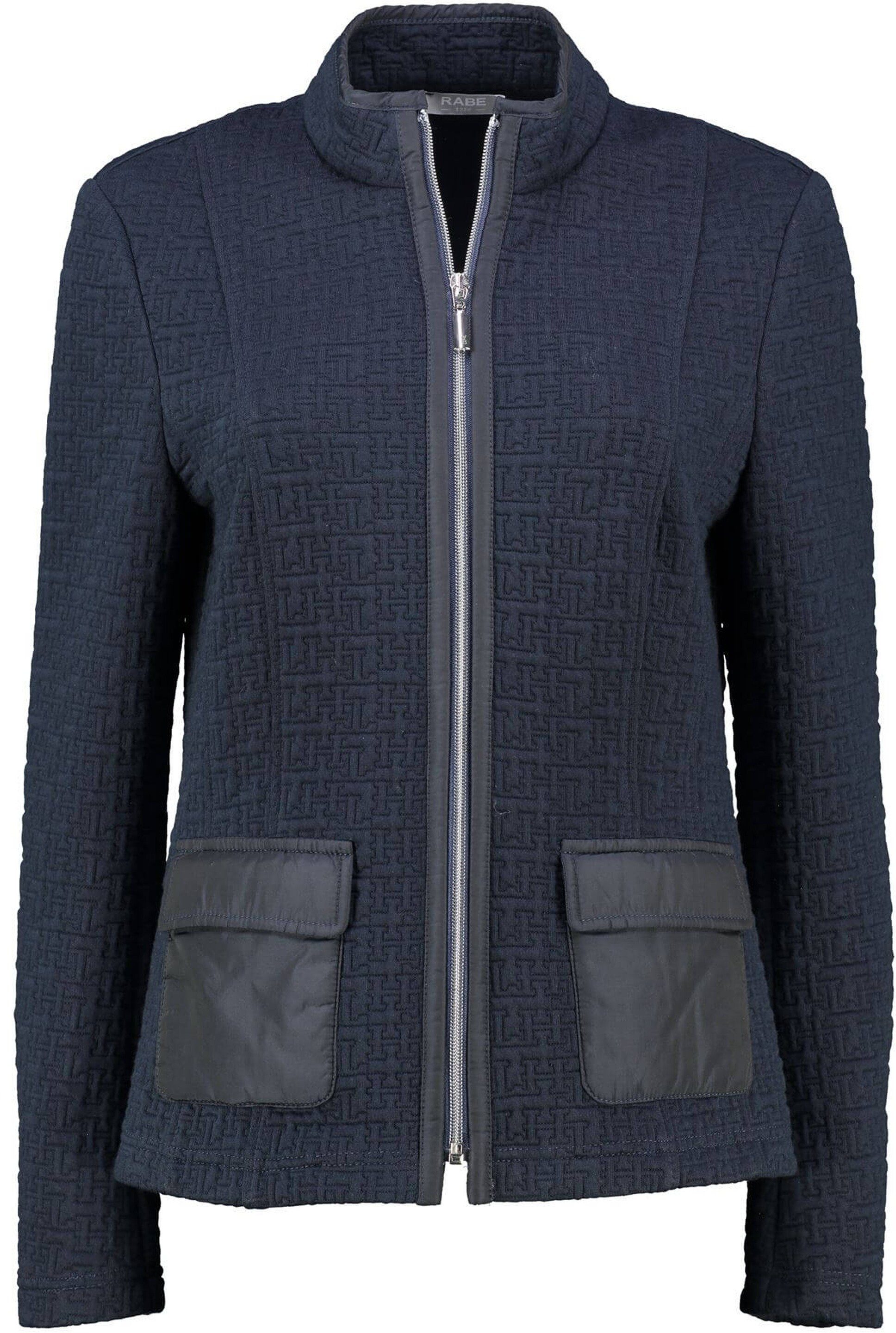 Sweatjacke RABE Jersey-Jacke marine in strukturierter Optik
