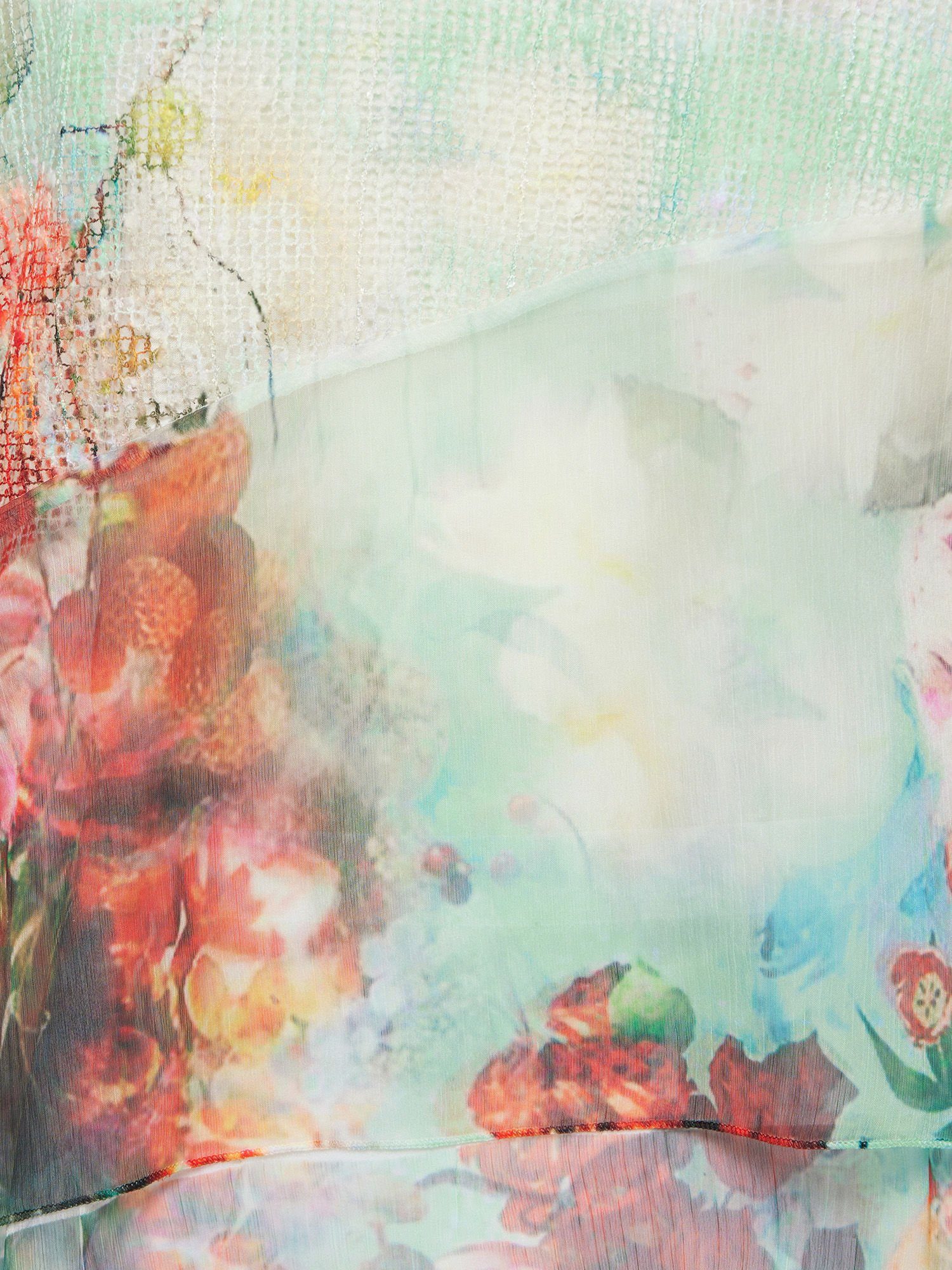 Christian Materne Langarmshirt Kurzarmbluse figurumspielend mit Aquarellflower-Motiv