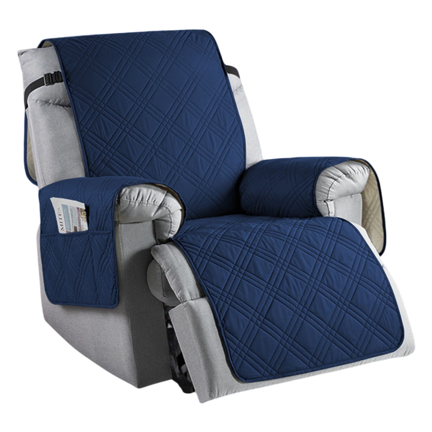 Refttenw Sesselschoner Sesselschonbezug Anti-Rutsch Sesselauflage 230cm x 200cm, mit Armlehnen und Taschen, Anti-Schmutz Wasserdicht