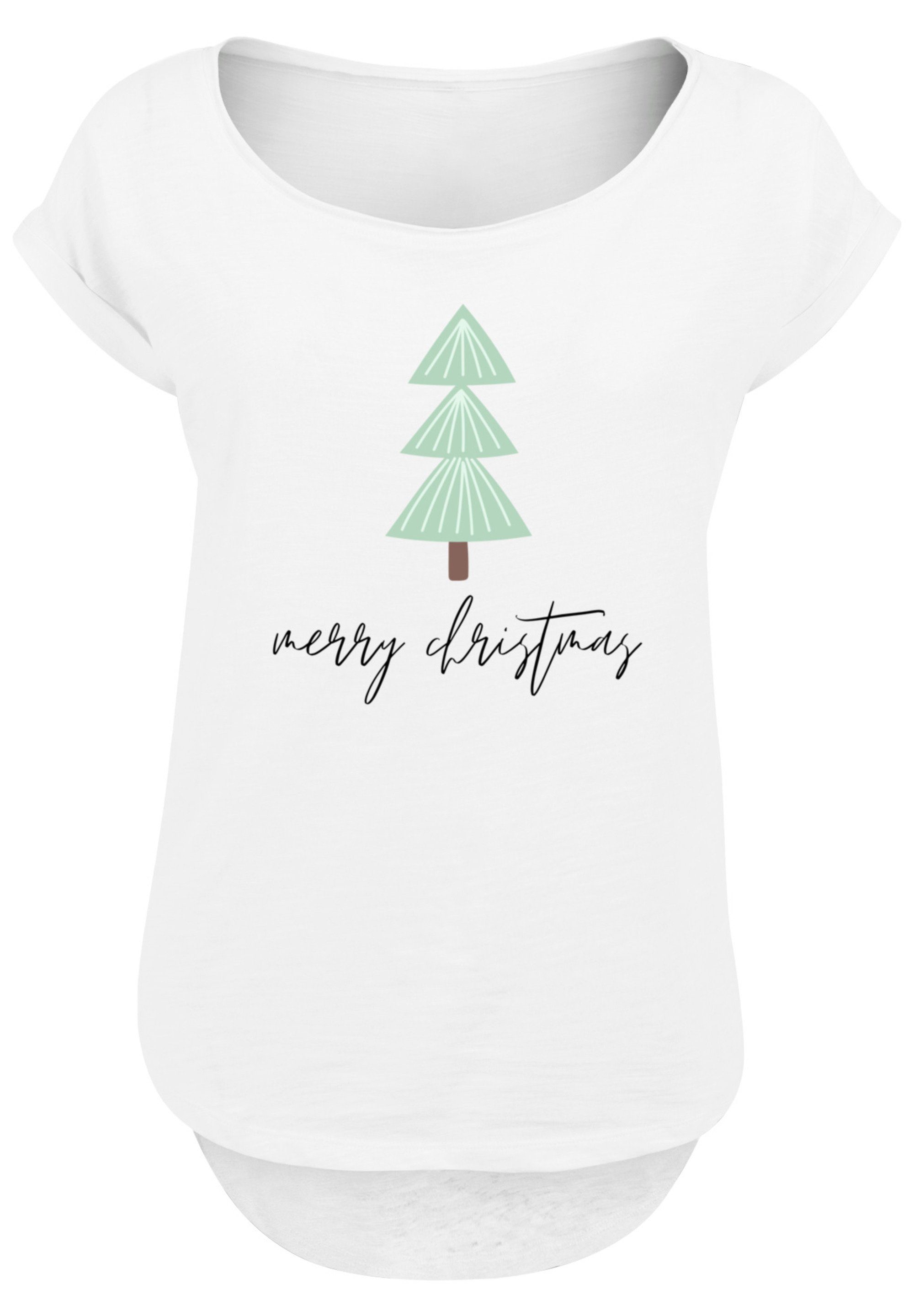 Tragekomfort T-Shirt weicher mit Christmas Sehr Print, Weihnachten Baumwollstoff hohem F4NT4STIC Merry