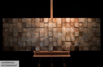 KUNSTLOFT Holzbild The Matrix 144x44 cm, handgefertiges Wandbild aus Holz