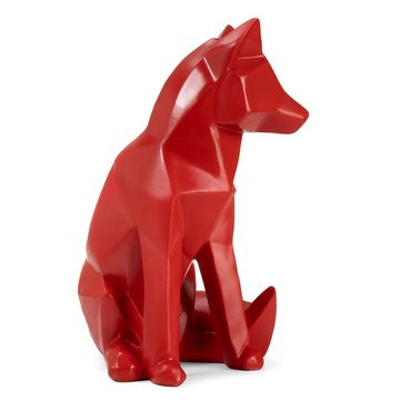 Moritz Dekofigur Polygonal Fuchs rot, Polyresin Figuren Deko Geschenk Geometrische Figur Modern Dekor