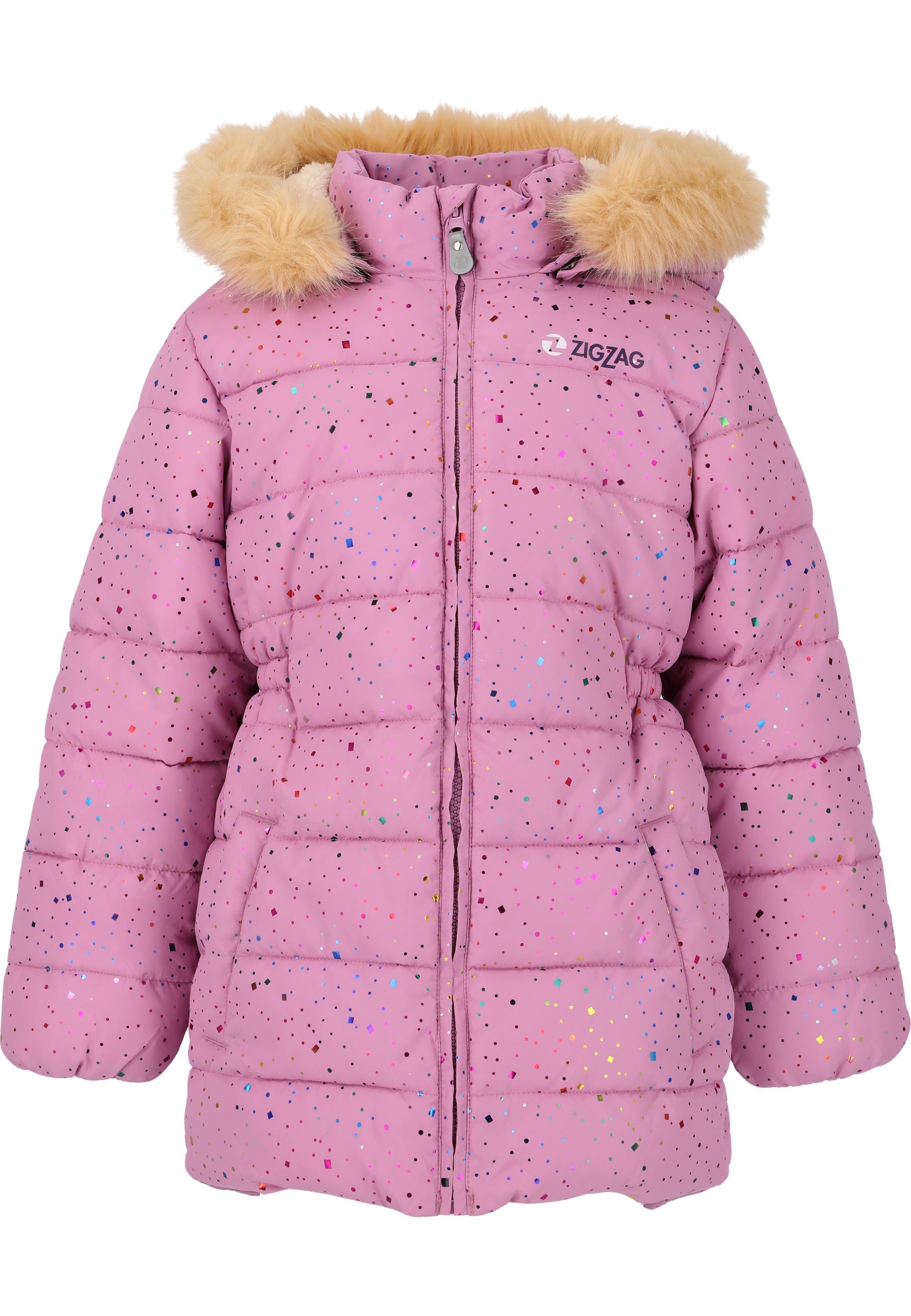 ZIGZAG Steppjacke Astrid Kapuze rosa mit abnehmbarer