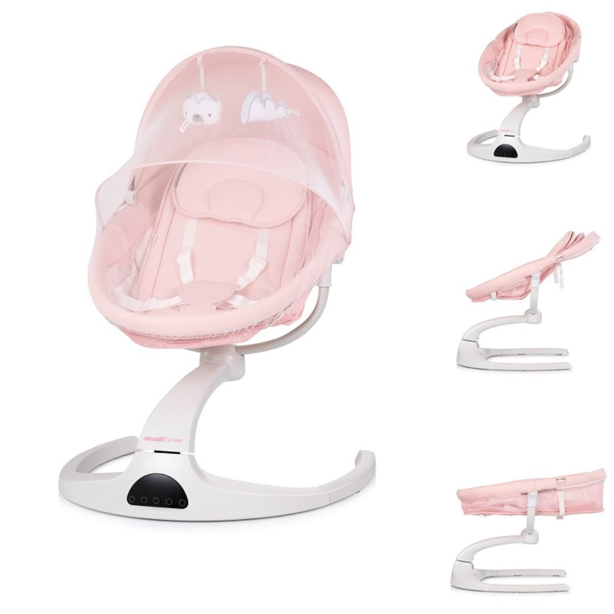 Chipolino Babywippe Babywippe E-Sway Fernbedienung, Musik Bluetooth Plüschtiere Timer Gurt