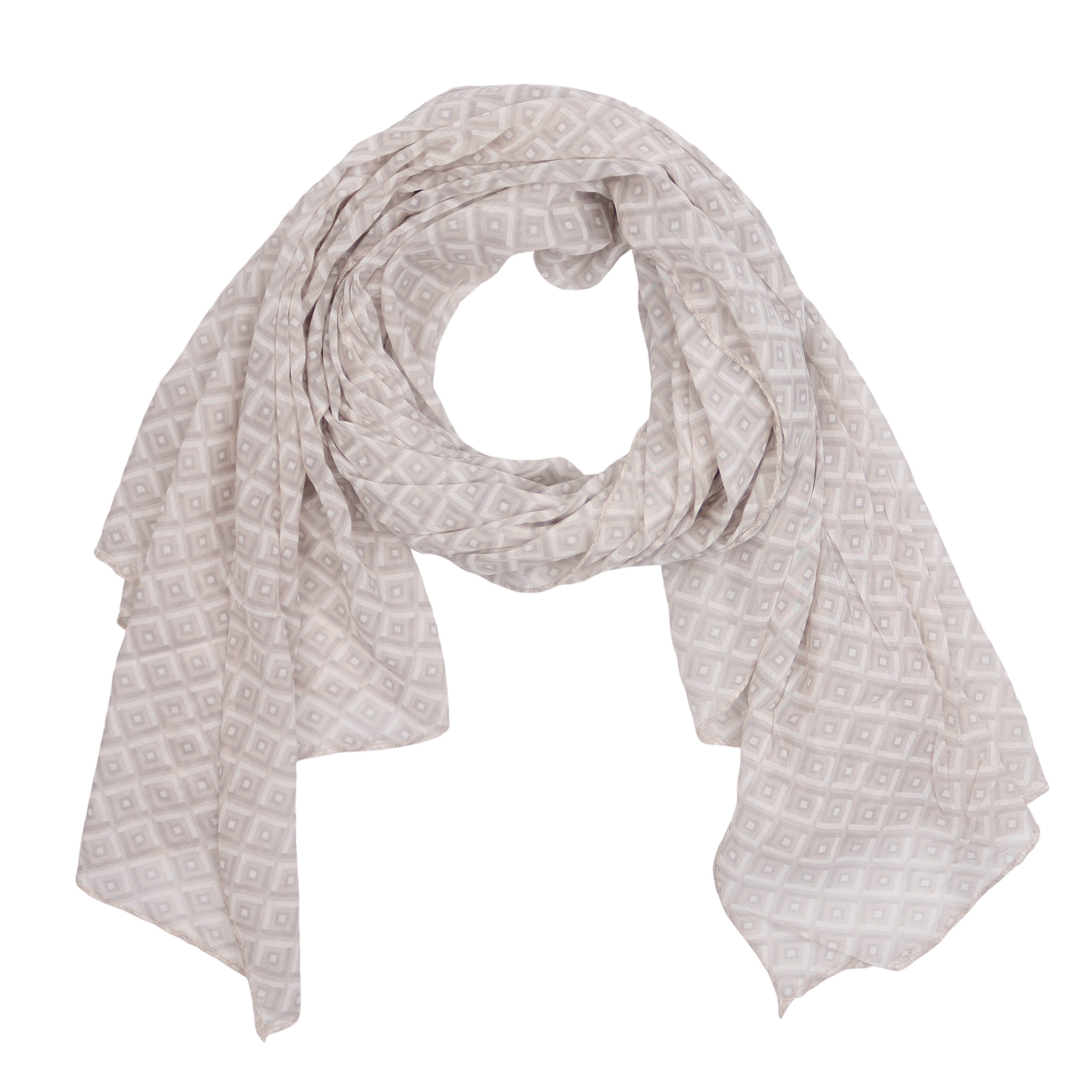 Modeschal Asymmetrischer Schal, Made in Italy 20% Seide 80% Baumwolle