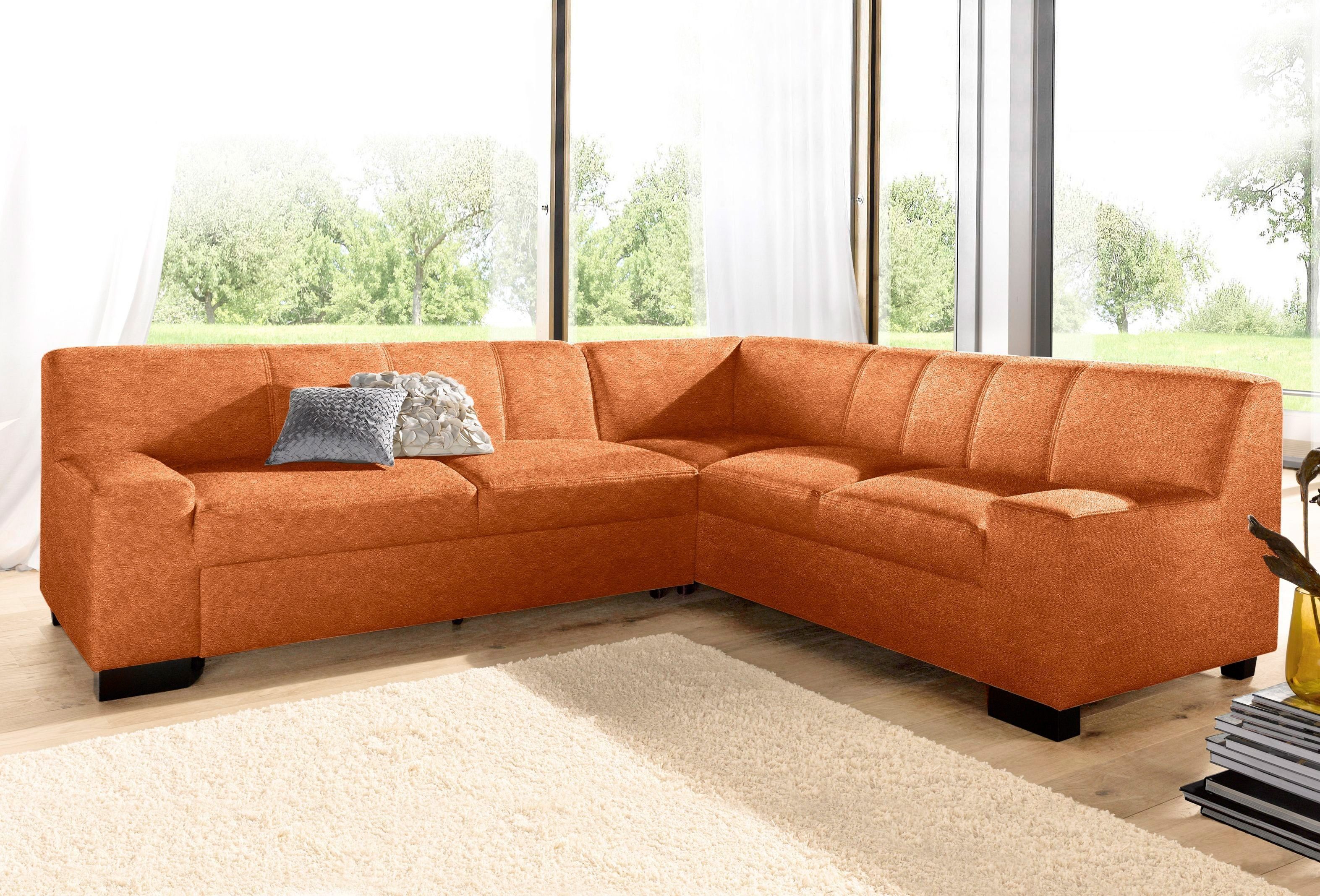 DOMO collection Ecksofa "Norma Top, elegant und modern, flache Armlehnen, L günstig online kaufen