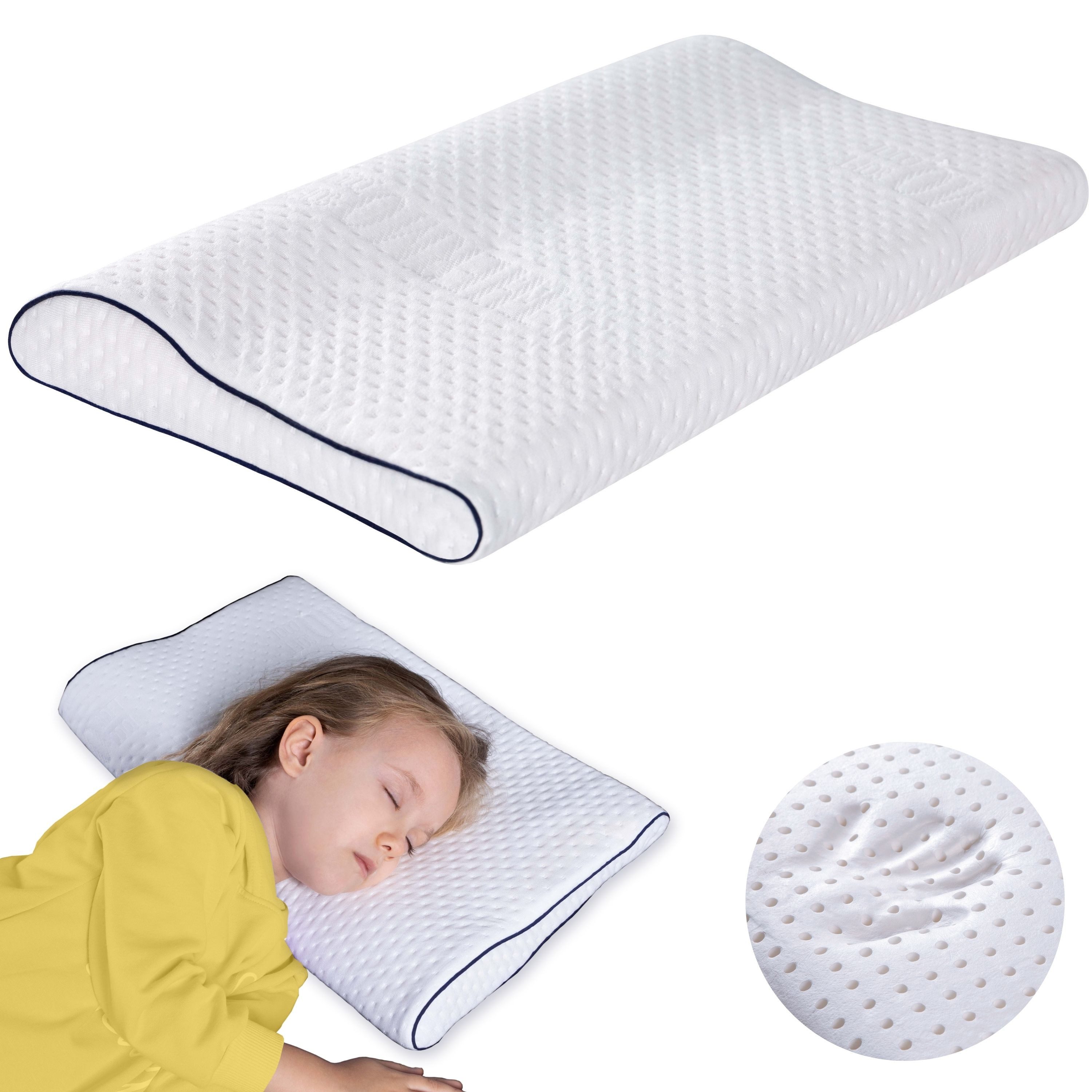 SEI Design Babykissen Visco Kinder-Kopfkissen Curved 45x38x6/4, Memory Effect